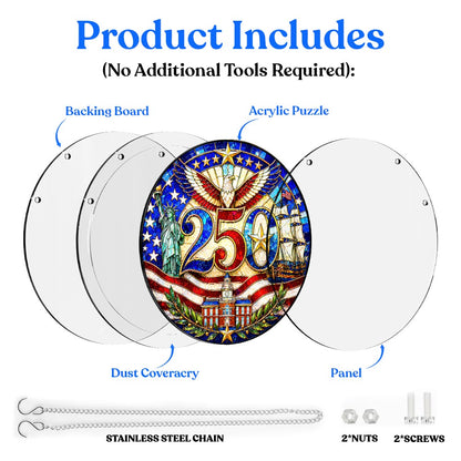 Acrylic Jigsaw Puzzle Suncatcher - Freedom Celebration
