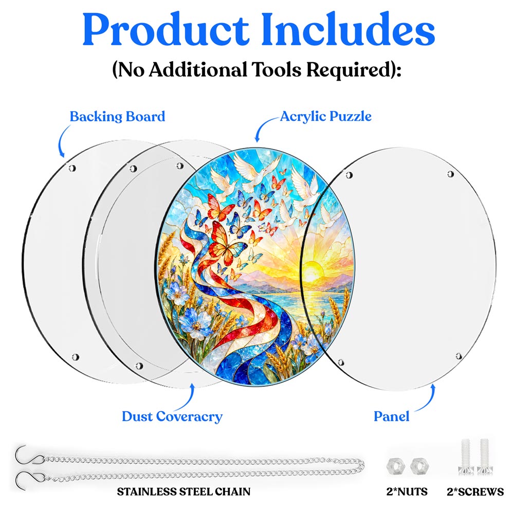 Acrylic Jigsaw Puzzle Suncatcher - Freedom Takes Flight