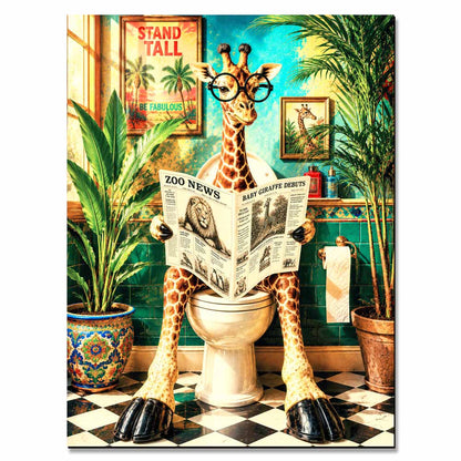 Toilet Giraffe - Wooden Jigsaw Puzzle