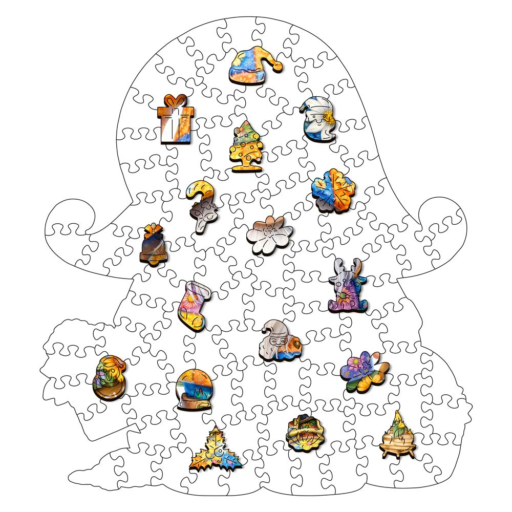 Floral Gnome - Wooden Jigsaw Puzzle