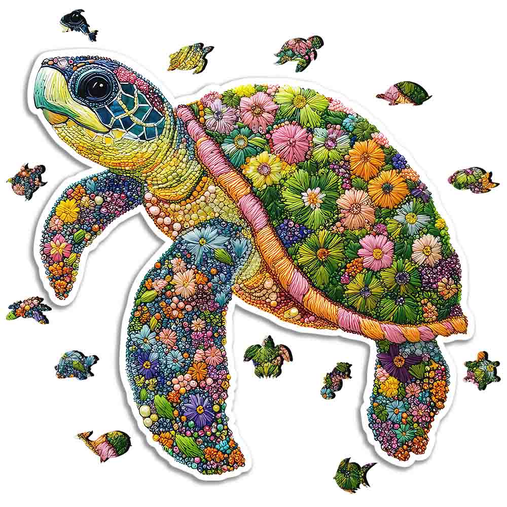 Crochet Turtle - Wooden Jigsaw Puzzle