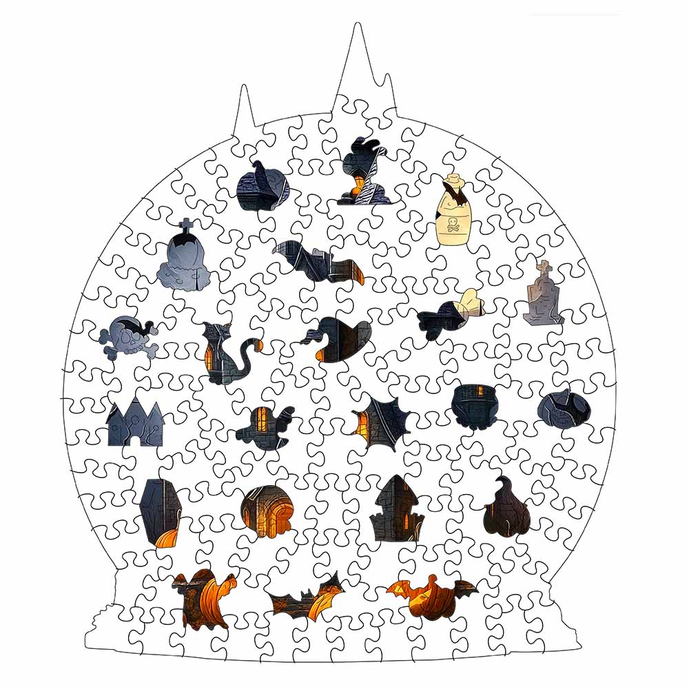 Pumpkin Castle - Wooden Jigsaw Puzzle