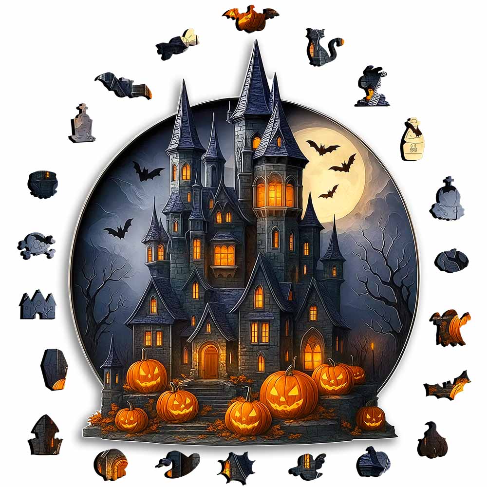 Pumpkin Castle - Wooden Jigsaw Puzzle