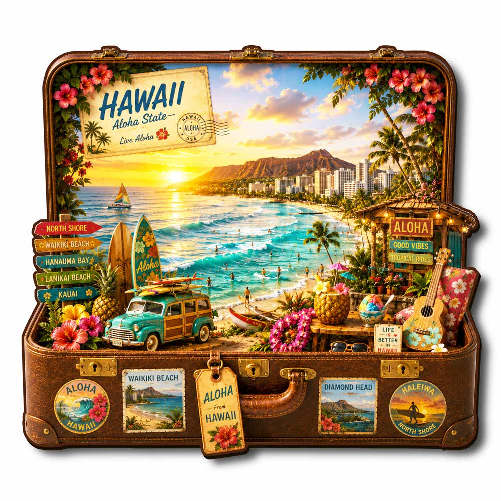 Hawaii Travel Case - Wooden Jigsaw Puzzle