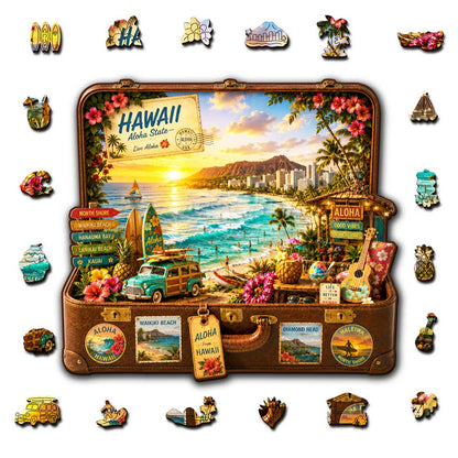 Hawaii Travel Case - Wooden Jigsaw Puzzle