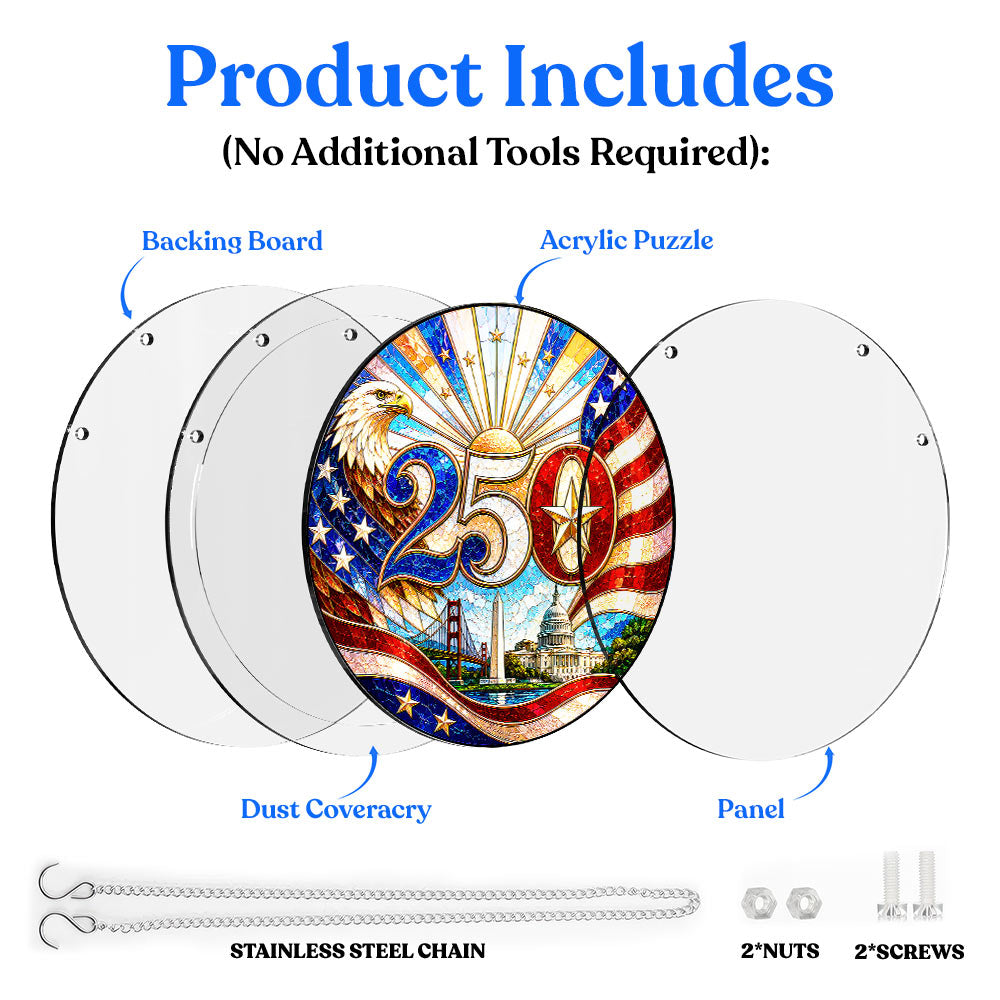 Acrylic Jigsaw Puzzle Suncatcher - Independence Pride