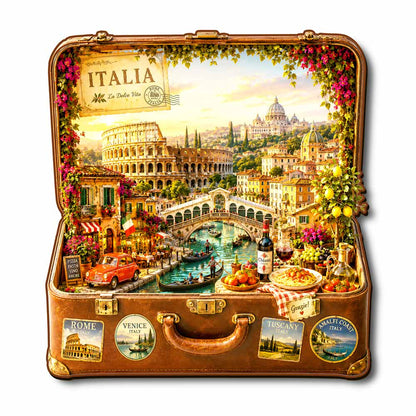 Italia Travel Case - Wooden Jigsaw Puzzle