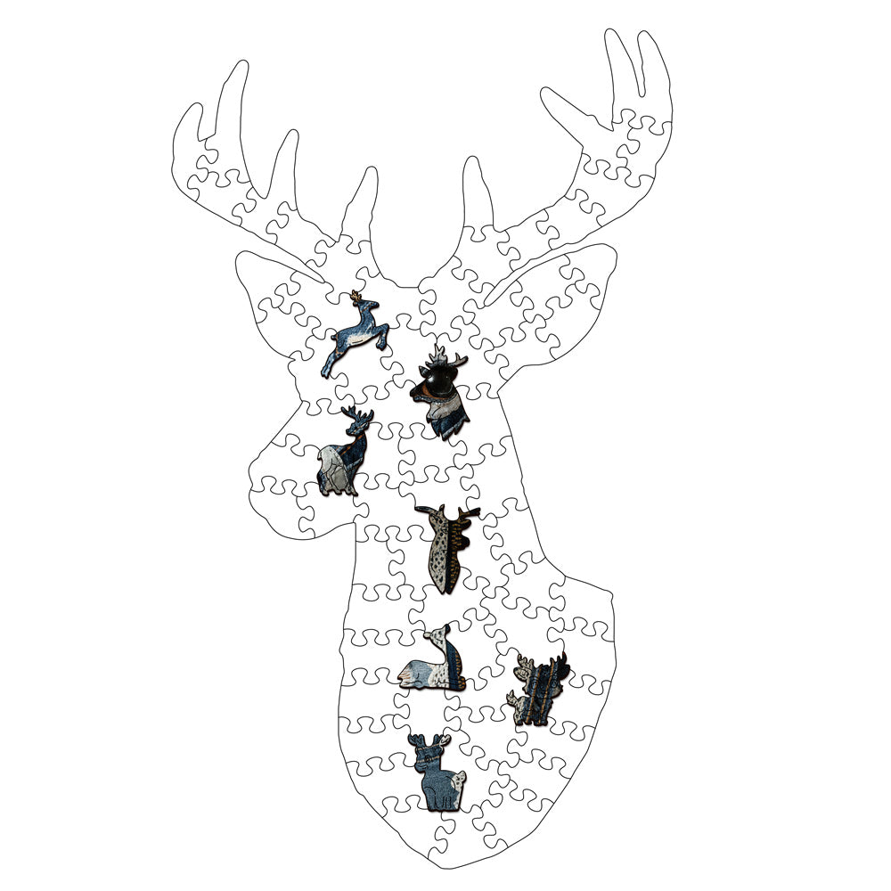 Jeans Deer - Wooden Jigsaw Puzzle