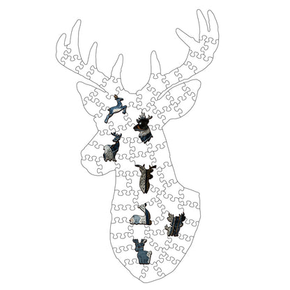 Jeans Deer - Wooden Jigsaw Puzzle