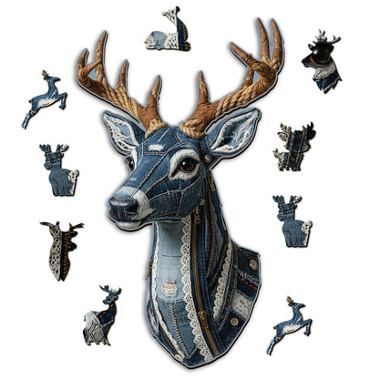 Jeans Deer - Wooden Jigsaw Puzzle