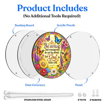 Acrylic Jigsaw Puzzle Suncatcher - Joshua 1:9