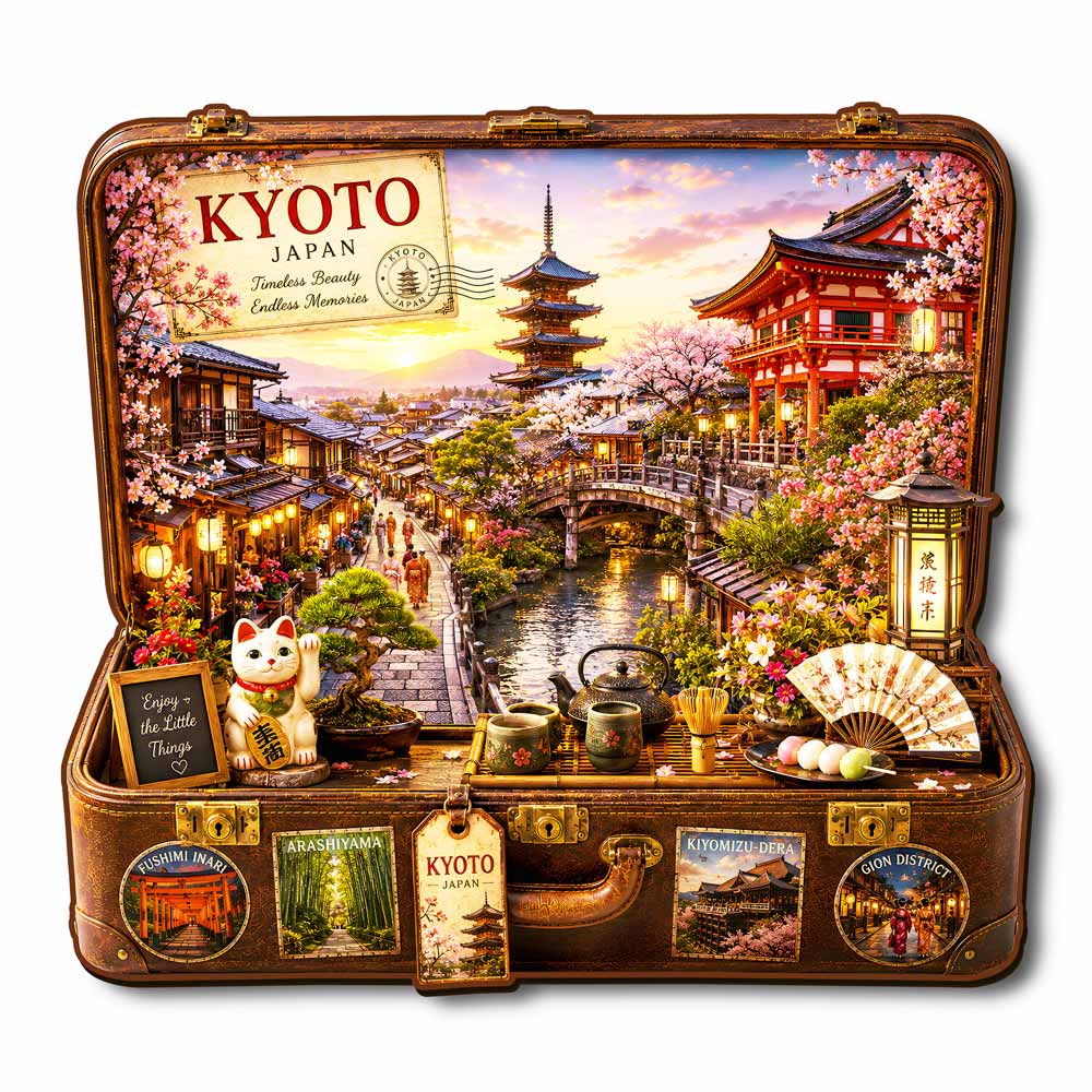 Kyoto Travel Case - Wooden Jigsaw Puzzle