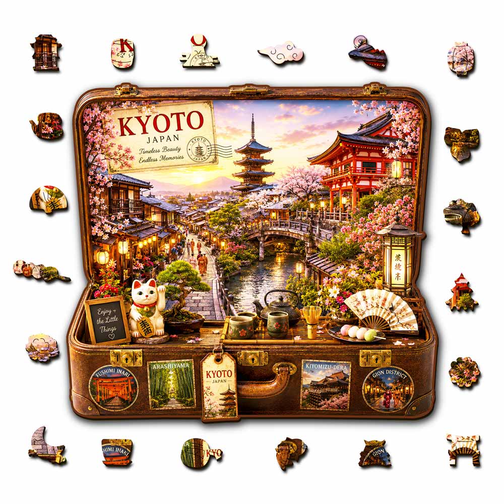 Kyoto Travel Case - Wooden Jigsaw Puzzle