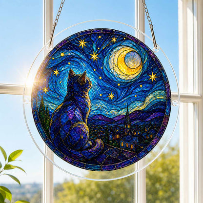 Acrylic Jigsaw Puzzle Moonlit Cat - Acrylic Jigsaw Puzzle