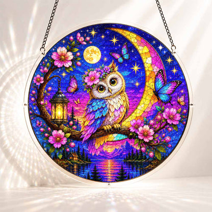 Acrylic Jigsaw Puzzle Suncatcher - Moonlit Owl