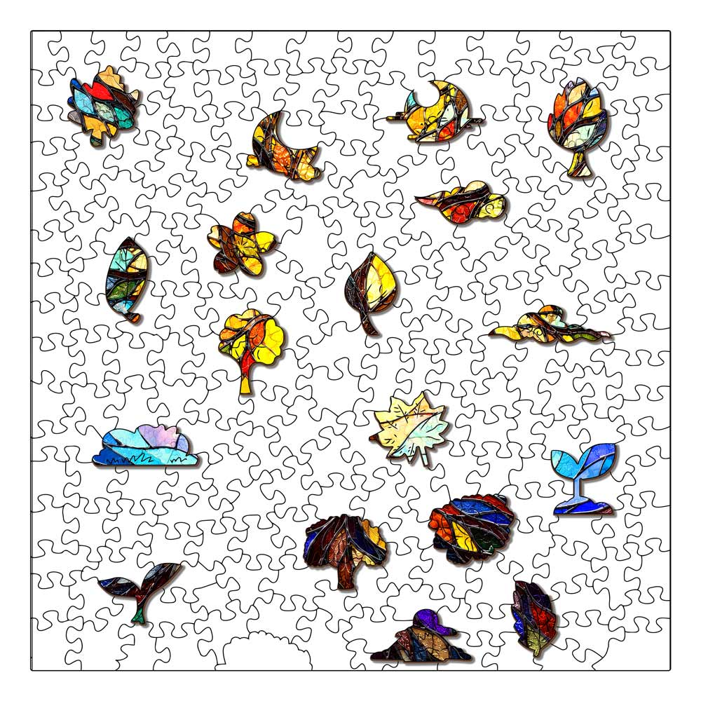 Wooden Jigsaw Puzzles Mosaic Tree - Stained Glass Jigsaw Puzzle