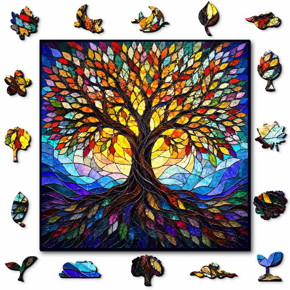 Mosaic Tree - Stained Glass Jigsaw Puzzle