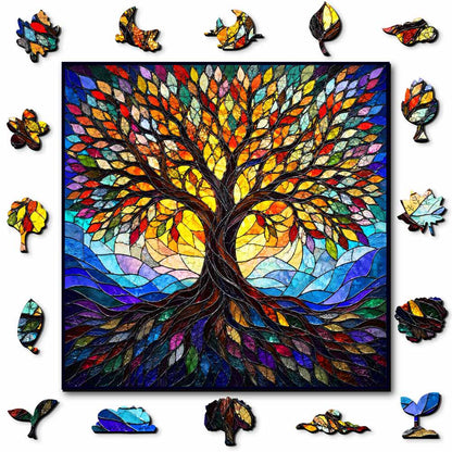 Mosaic Tree - Stained Glass Jigsaw Puzzle
