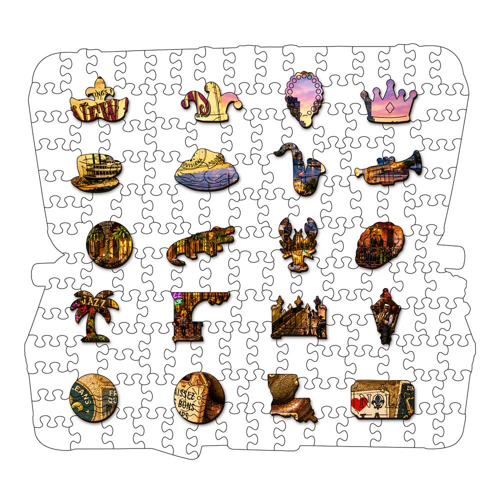 New Orleans Travel Case - Wooden Jigsaw Puzzle
