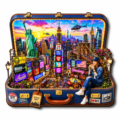 New York Travel Case - Wooden Jigsaw Puzzle