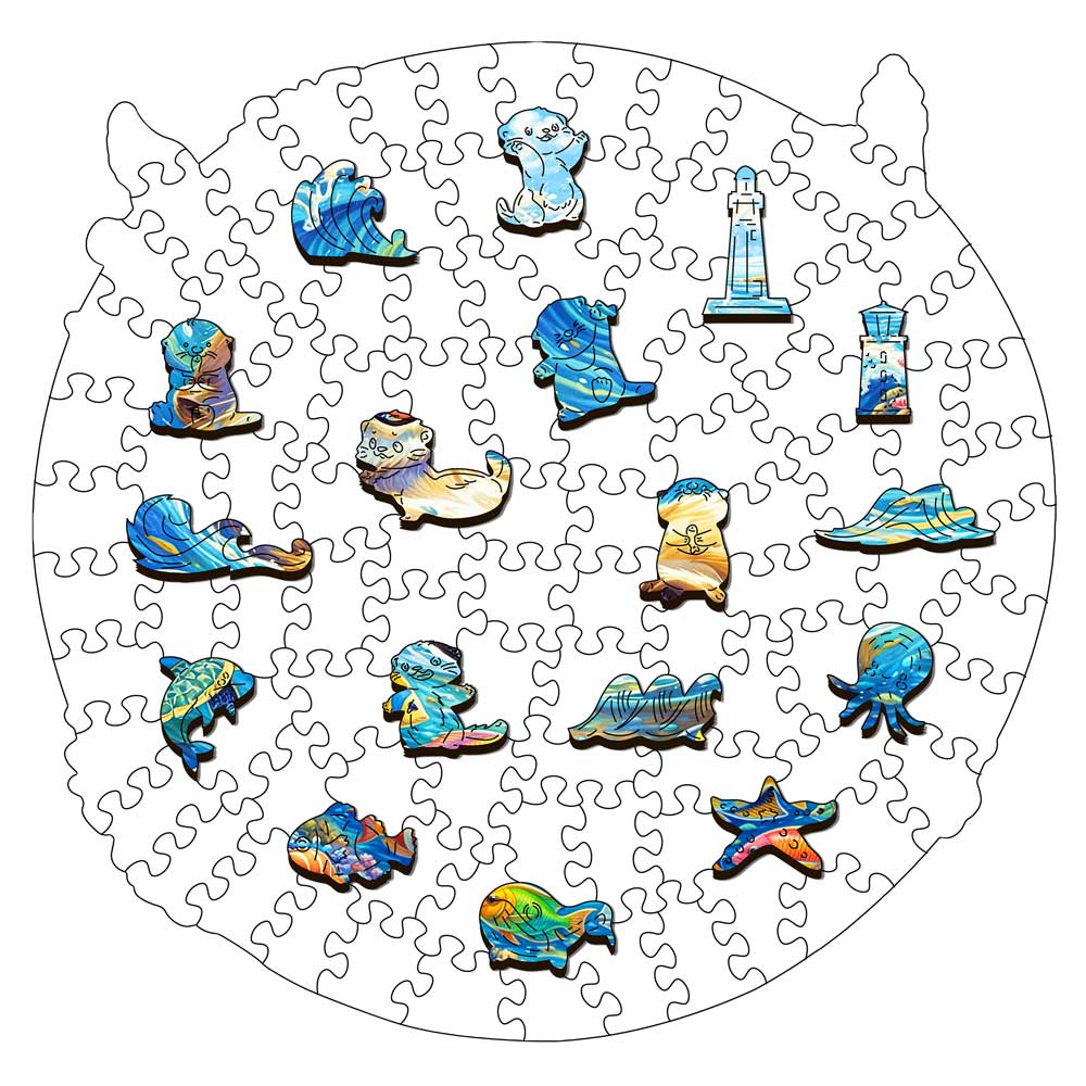 Happy Otter - Wooden Jigsaw Puzzle