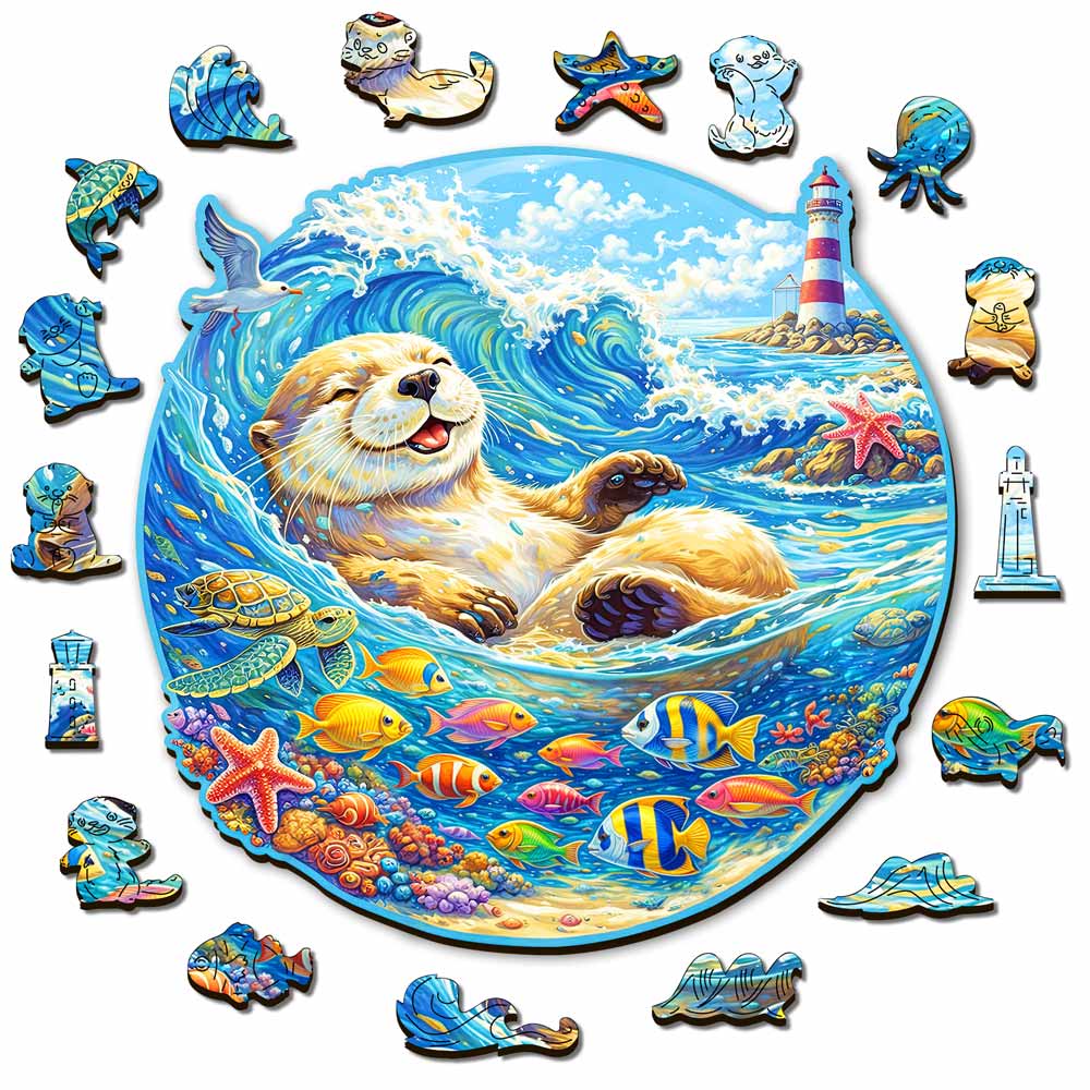 Happy Otter - Wooden Jigsaw Puzzle