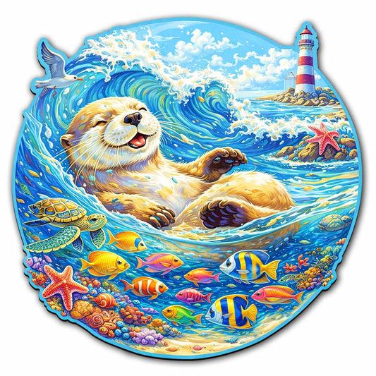 Happy Otter - Wooden Jigsaw Puzzle