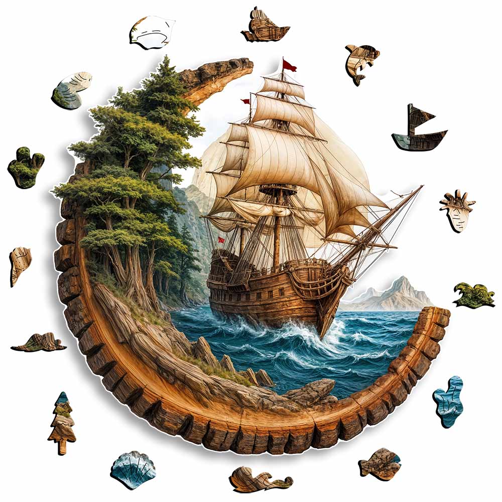 Sea Boat - Wooden Jigsaw Puzzle
