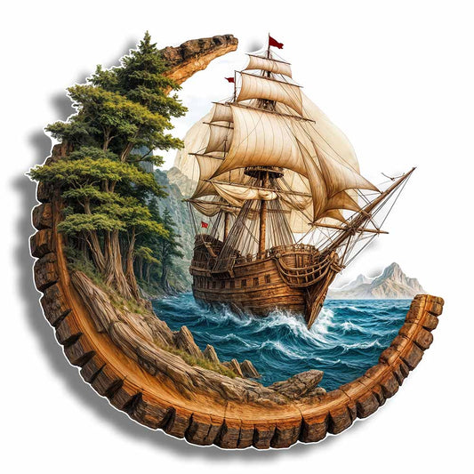 Sea Boat - Wooden Jigsaw Puzzle