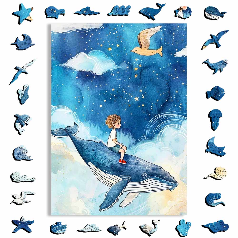 Whale of Dreams - Wooden Jigsaw Puzzle