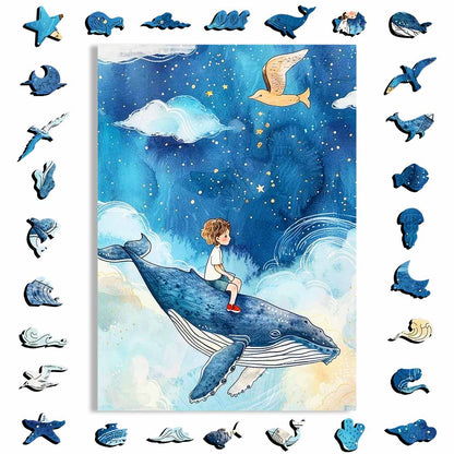 Whale of Dreams - Wooden Jigsaw Puzzle