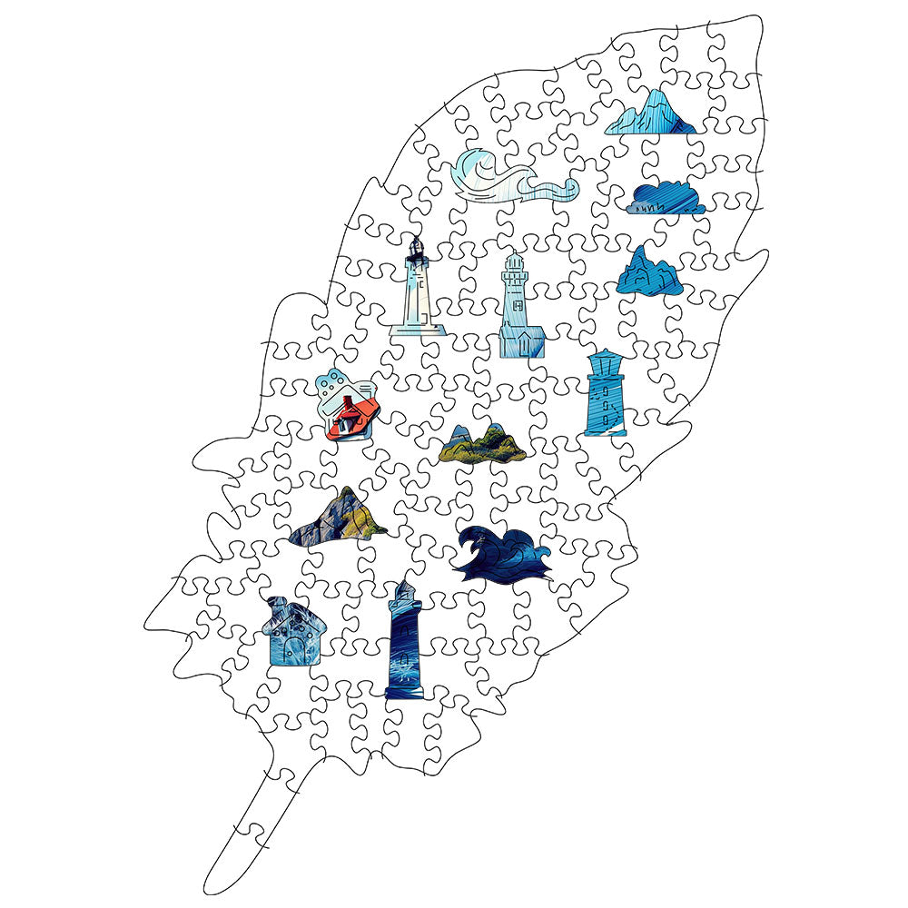 Lighthouse Leaf - Wooden Jigsaw Puzzle