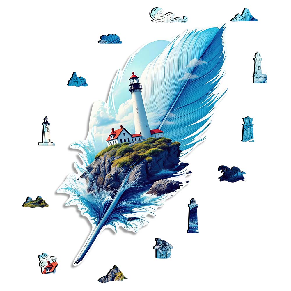 Lighthouse Leaf - Wooden Jigsaw Puzzle