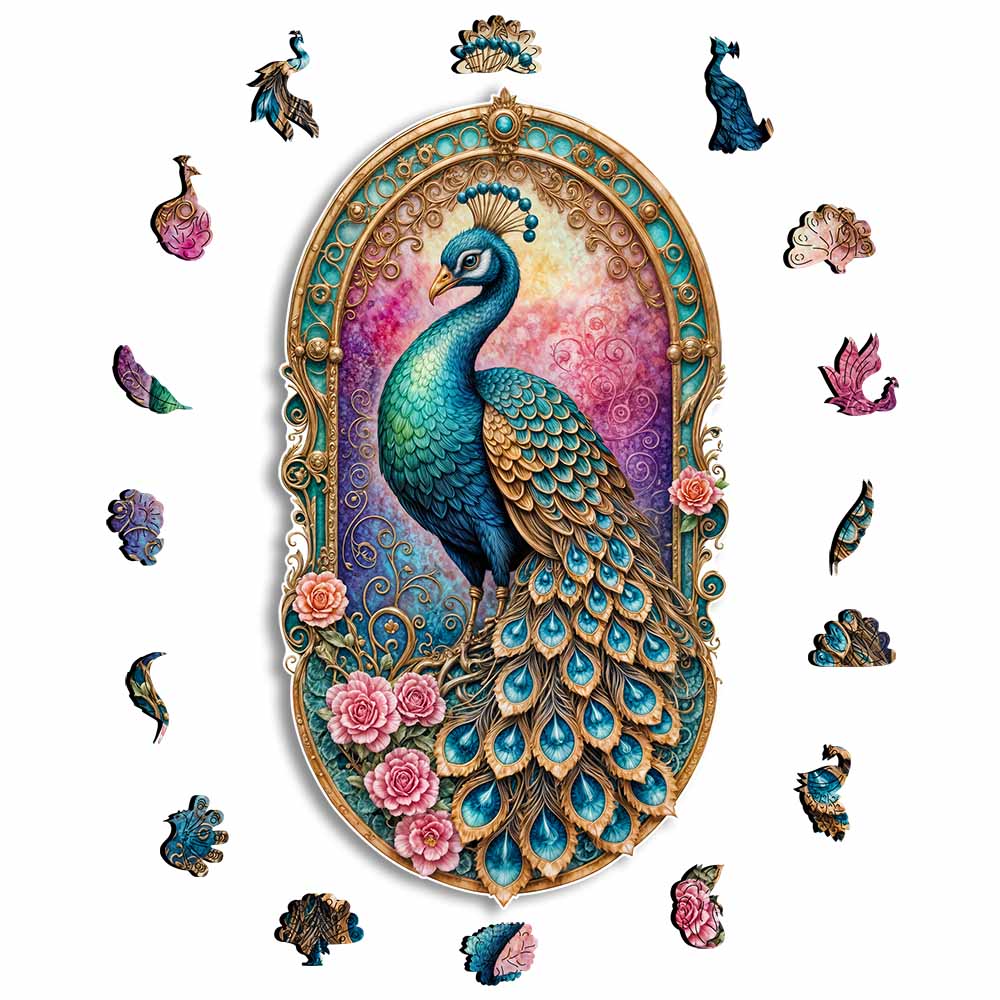 Regal Peacock - Wooden Jigsaw Puzzle