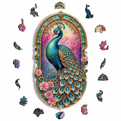 Regal Peacock - Wooden Jigsaw Puzzle