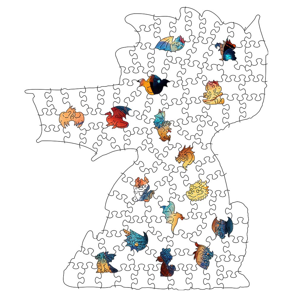 Baby Dragon - Wooden Jigsaw Puzzle