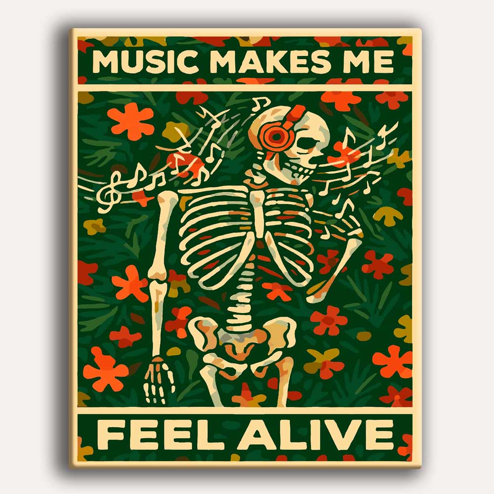 Painting By Numbers Kits 15.7" x 19.6" (40 x 50cm) Music Makes Me Feel Alive - Paint By Numbers Kit