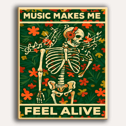 Painting By Numbers Kits 15.7" x 19.6" (40 x 50cm) Music Makes Me Feel Alive - Paint By Numbers Kit