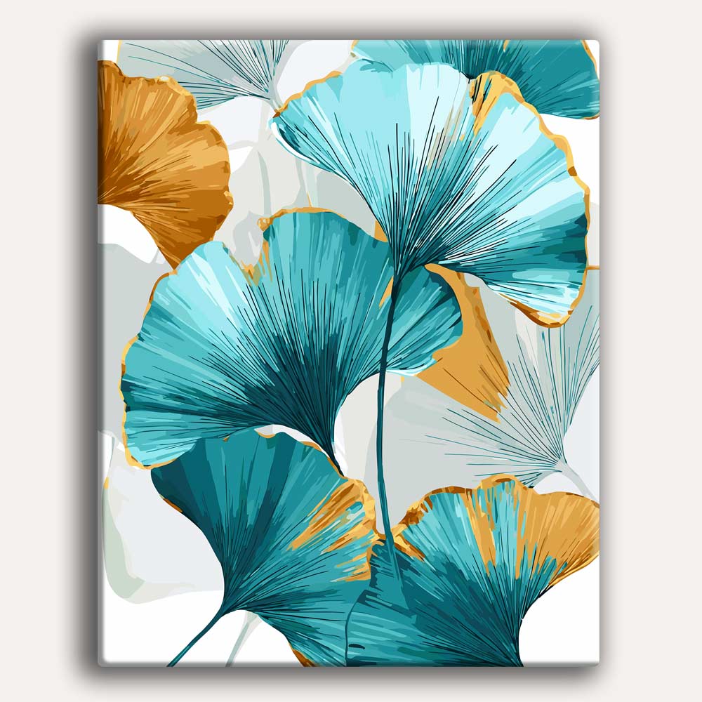 Painting By Numbers Kits 15.7" x 19.6" (40 x 50cm) Ginko Leave Art  - Paint By Numbers Kit