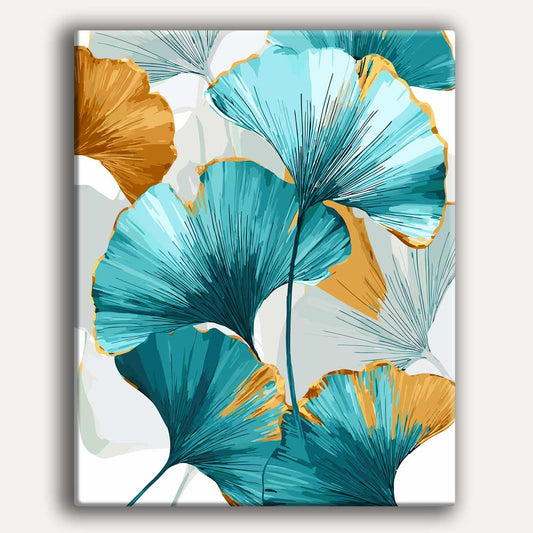 Painting By Numbers Kits 15.7" x 19.6" (40 x 50cm) Ginko Leave Art  - Paint By Numbers Kit