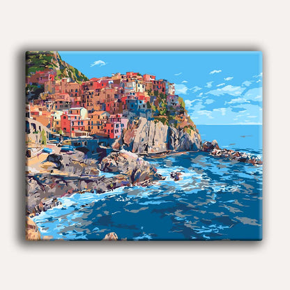 Painting By Numbers Kits 15.7" x 19.6" (40 x 50cm) Monterosso al Mare  - Paint By Numbers Kit