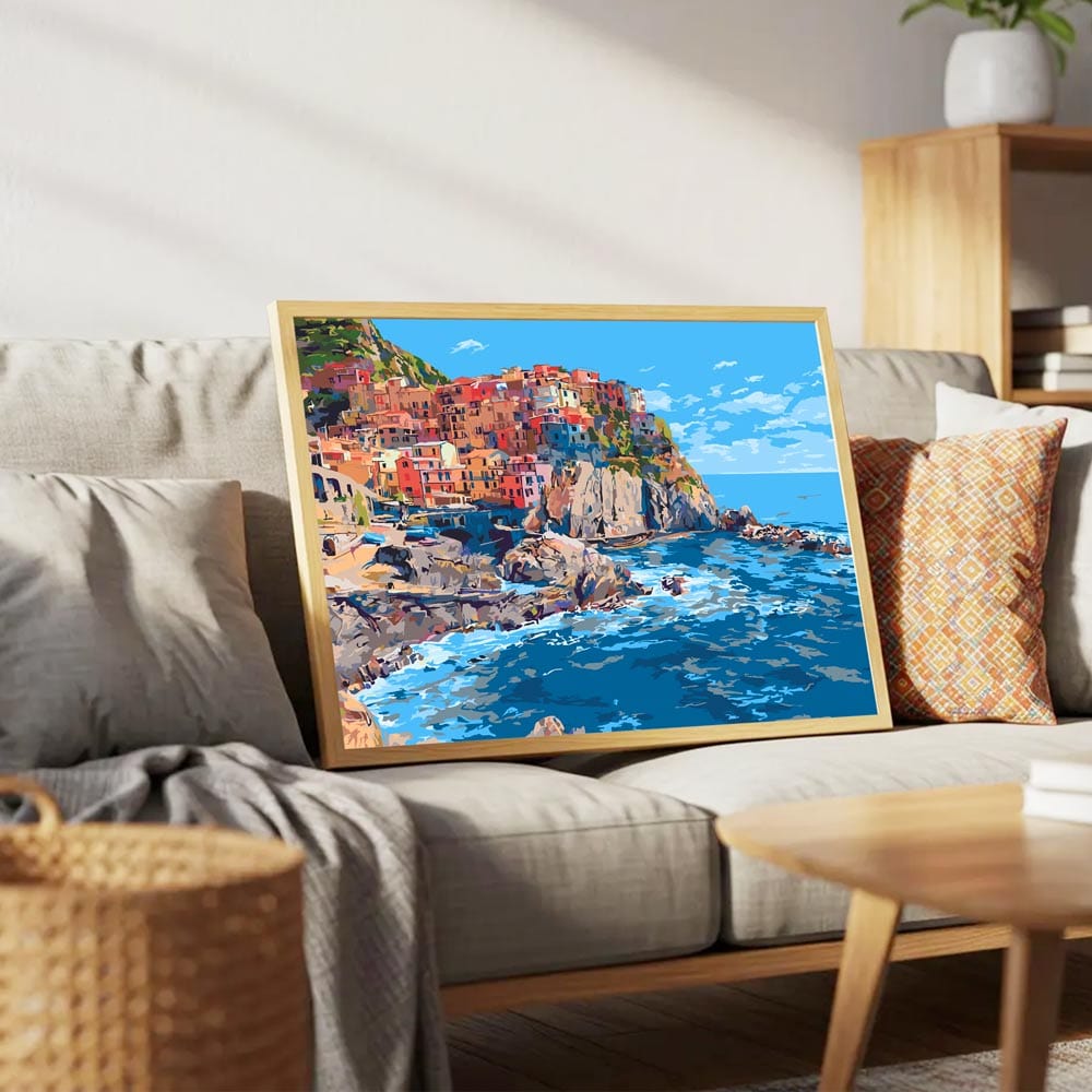 Painting By Numbers Kits 15.7" x 19.6" (40 x 50cm) Monterosso al Mare  - Paint By Numbers Kit