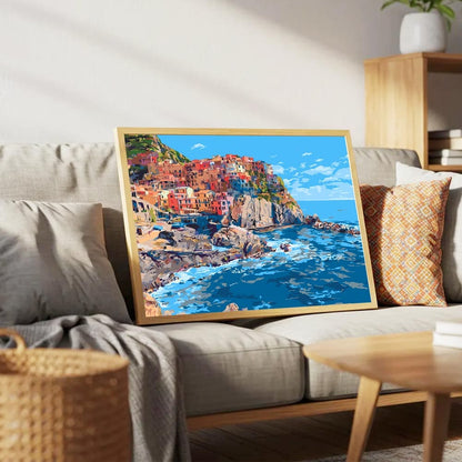 Painting By Numbers Kits 15.7" x 19.6" (40 x 50cm) Monterosso al Mare  - Paint By Numbers Kit