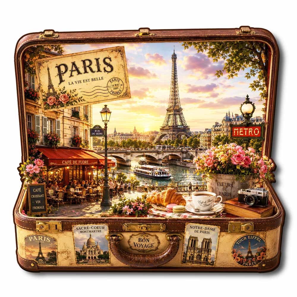 Paris Travel Case - Wooden Jigsaw Puzzle