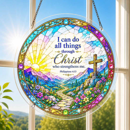 Acrylic Jigsaw Puzzle Suncatcher - Phillipians 4:13