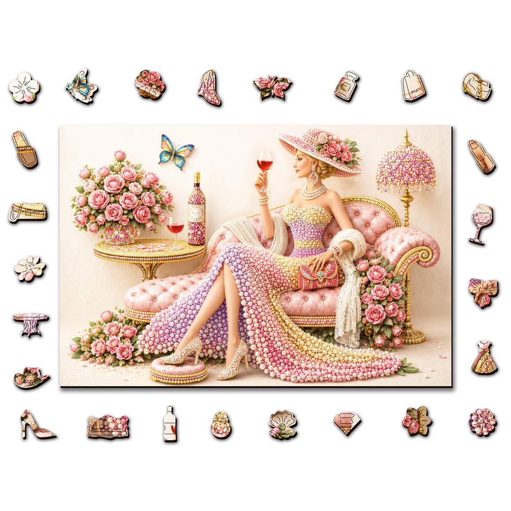 Floral Elegance - Wooden Jigsaw Puzzle