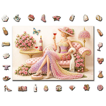 Floral Elegance - Wooden Jigsaw Puzzle
