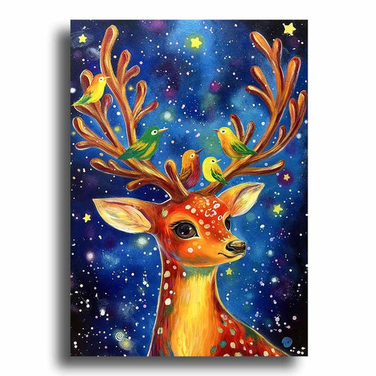 Starry Deer - Wooden Jigsaw Puzzle