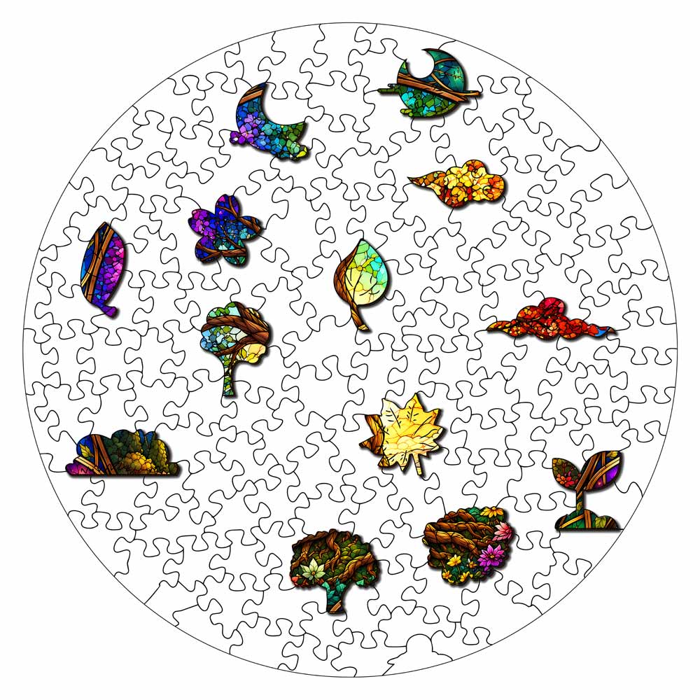 Wooden Jigsaw Puzzles Radiant Tree - Stained Glass Jigsaw Puzzle
