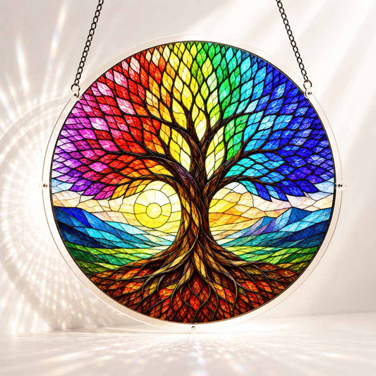 Acrylic Jigsaw Puzzle Suncatcher - Rainbow Tree